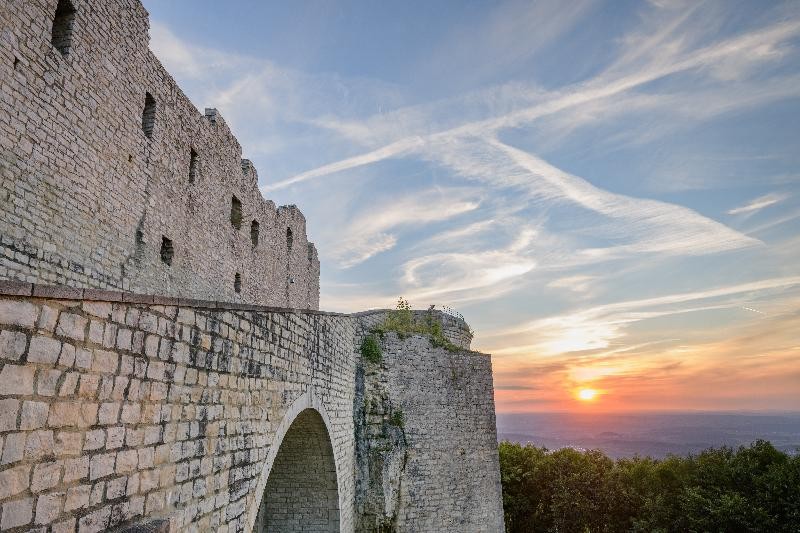 Burg Hohenneuffen, Fotografie Ebinger Burg Hohenneuffen in der Abendsonne, Fotografie Ebinger