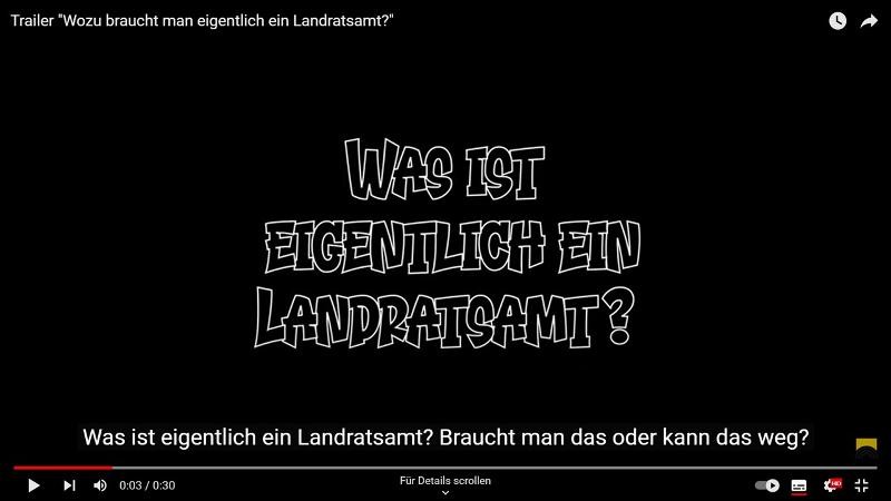 Teaser zum Landkreisfilm "Warum braucht man ein Landratsamt" Teaser zum Landkreisfilm "Warum braucht man ein Landratsamt"